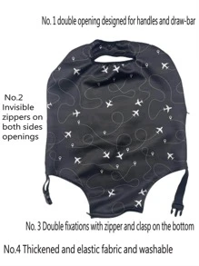 1 st flygplansmönster elastiskt bagageskydd - Multifärgad - Visa 3