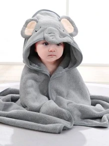 Khăn trùm đầu cho bé tập đi Áo choàng tắm sơ sinh Khăn tắm siêu mềm dành cho trẻ em Chăn ấm ngủ quấn quấn cho trẻ sơ sinh bé trai bé gái - Xám - Xem 2