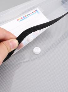 1pc/2pcs Large Capacity A4 File Folder, Thick Waterproof Document Bags With Transparent Button Closure, Document/Student Portfolio,Back To School,School Supplies - Black - View 3