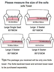 1pc Bohemian Style Printed Sofa Cushion Cover, Protective Sofa Slipcover For 1/2/3/4 Seater Couch, Pet Hair & Stain Resistant, All Season Use - Beige - View 8