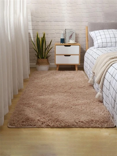 1 pieza Alfombra de cama de camello para dormitorio, mesa de centro de la sala de estar, estilo moderno nórdico Ins, lindo tapete completamente cubierto estilo de celebridades de Internet para decoración de habitaciones