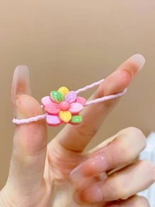 10入組女孩花朵裝飾髮圈 - 彩色 - 查看 6