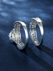 Vanel 2pcs/set Cubic Zirconia Decor Ring