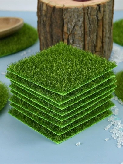 1 块人造草坪，假植物