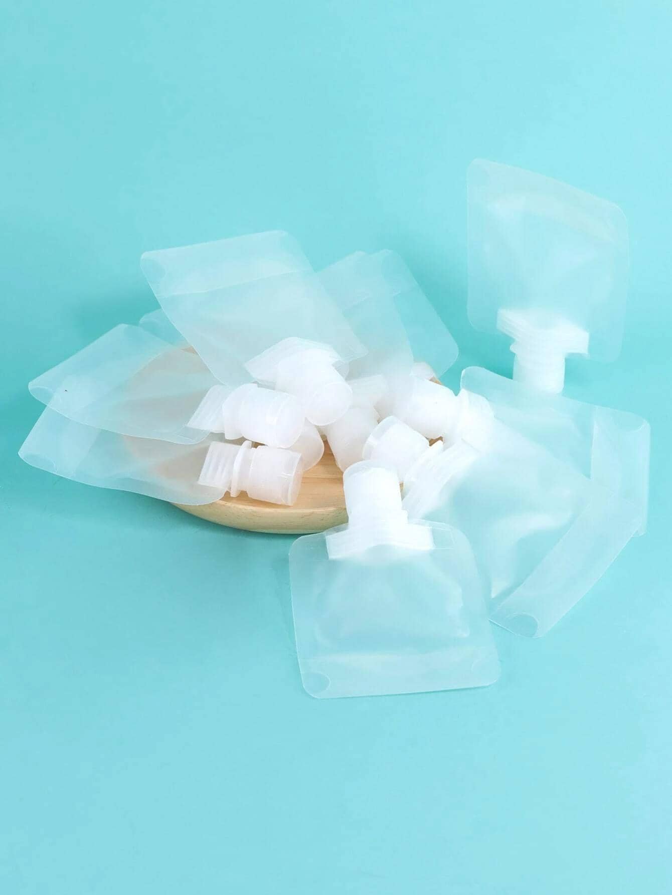 10pcs/set PET Subpackage Bag, Minimalist Clear Subpackage Makeup Packing Bag For Travel - White - View 1