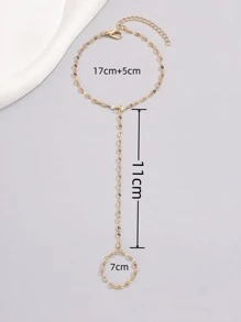 極簡連指手鏈 - 金色 - 查看 4