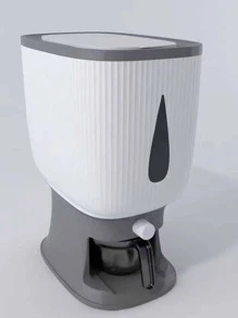 Contenedor de arroz Cubo de arroz - Caja de almacenamiento de granos doméstica sellada a prueba de insectos y humedad - Almacenamiento de granos Tanque de arroz Caja de arroz Harina - Gris - Ver 3