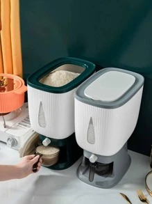 Contenedor de arroz Cubo de arroz - Caja de almacenamiento de granos doméstica sellada a prueba de insectos y humedad - Almacenamiento de granos Tanque de arroz Caja de arroz Harina - Gris - Ver 4