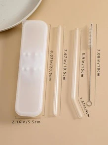 2入組透明吸管和1入組清潔刷和1入組收納盒 - 無色 - 查看 4