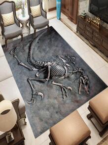 1pc Dinosaur Pattern Rug, Modern Polyester Floor Mat For Home - Multicolor - View 1