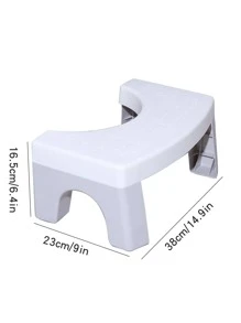 1pc Solid Color Toilet Stool - Grey - View 3
