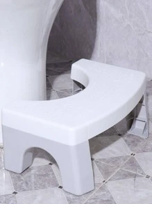 1pc Solid Color Toilet Stool - Grey - View 2