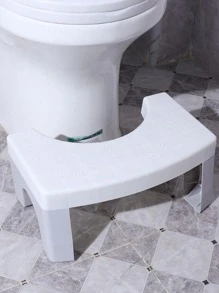 1pc Solid Color Toilet Stool - Grey - View 1