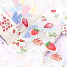 Boxed Stickers, 45pcs Creative Strawberry Cheesecake Love Theme Decorative Stickers For Journal & Envelopes Back To School