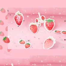 Boxed Stickers, 45pcs Creative Strawberry Cheesecake Love Theme Decorative Stickers For Journal & Envelopes Back To School