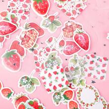 Boxed Stickers, 45pcs Creative Strawberry Cheesecake Love Theme Decorative Stickers For Journal & Envelopes Back To School