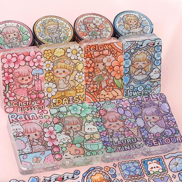 เทปวาชิ กราฟฟิค การ์ตูน 1 ชิ้น - สีเขียวขี้ม้า - ดู 5