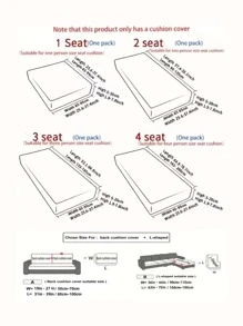 1pc Jacquard Stretchy Sofa Seat Cover - Green - View 6