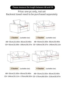 1pc Jacquard Stretchy Sofa Seat Cover - Green - View 5