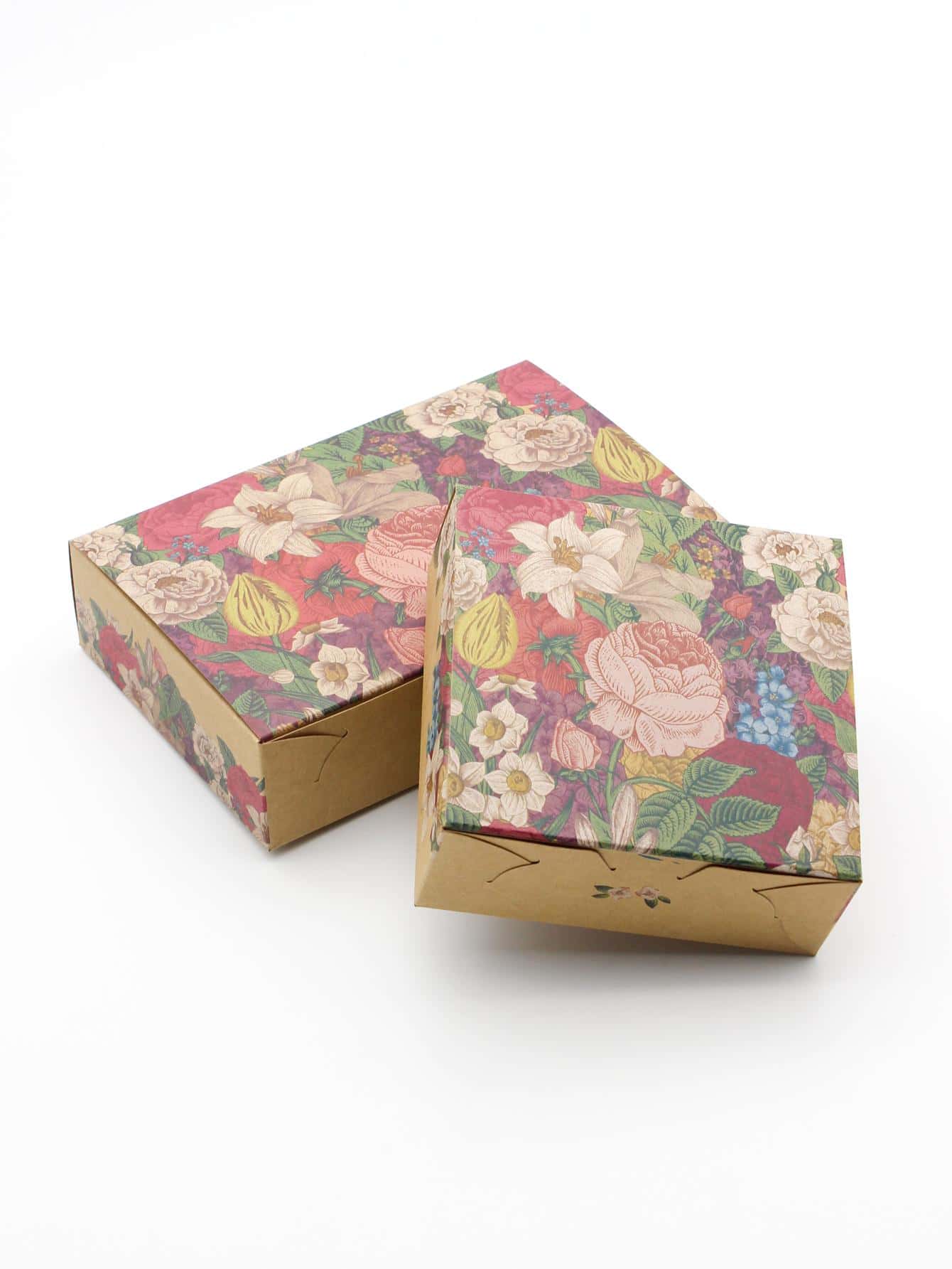4入組花朵印花禮物盒 - 彩色 - 查看 1