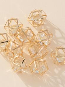 10pcs/set Rhinestone Decor Geometric DIY Bead - Yellow Gold - View 3