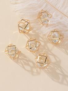 10pcs/set Rhinestone Decor Geometric DIY Bead - Yellow Gold - View 4