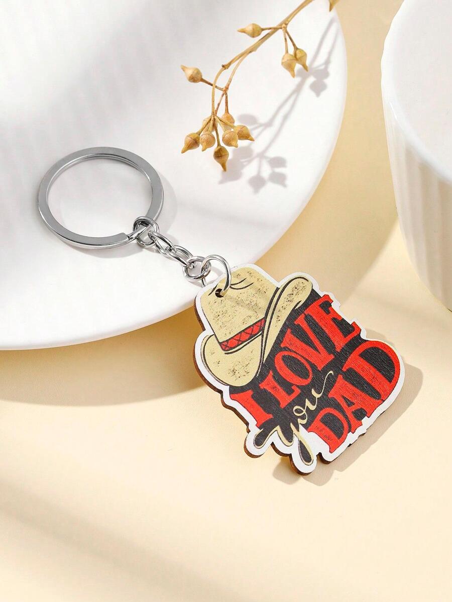 Móc Khóa Nam Mũ & Chữ Charm Thời Trang Cho Ngày Của Cha - Nhiều màu - Xem 1