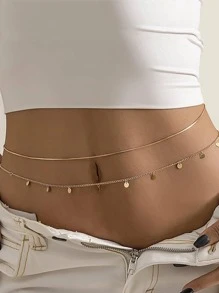 2入組唱片裝飾腰鏈 - 金色 - 查看 1