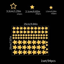 94pcs Star Pattern Glow In The Dark Wall StickerStar Decor Best For Classroom, Dorm Decor, Back To School Supplies, Stickers, Wall Decal, Vinyl Decal For Home Decorations, Spring Decoration Items Refresh Your Home, Festival Decoration Stickers Gifts Birthday Graduation