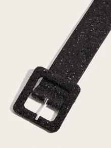 1 条女式 3.8 厘米宽 PU 腰带，表面闪亮，配有扣环，适合派对和日常穿着，万圣节、情人节、夏季、学校、秋季、万圣节