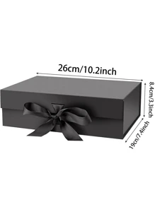1pc Solid Color Foldable Gift Box, Packaging Box, Holiday Gift Box, Versatile Gift For Family And Friends - Black - View 2