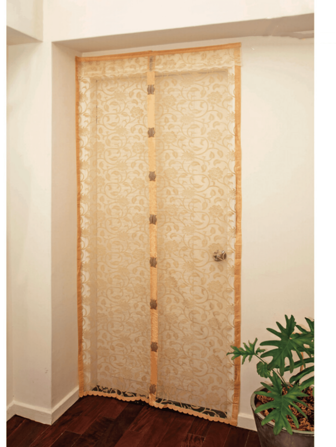 1pc Scroll Pattern Door Curtain, Modern Polyester Door Curtain For Home