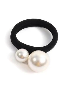 3 Stücke Frauen Haarband mit Kunstperle Dekor, Elegantes Accessoire für den täglichen Gebrauch - Schwarz - Übersicht 3