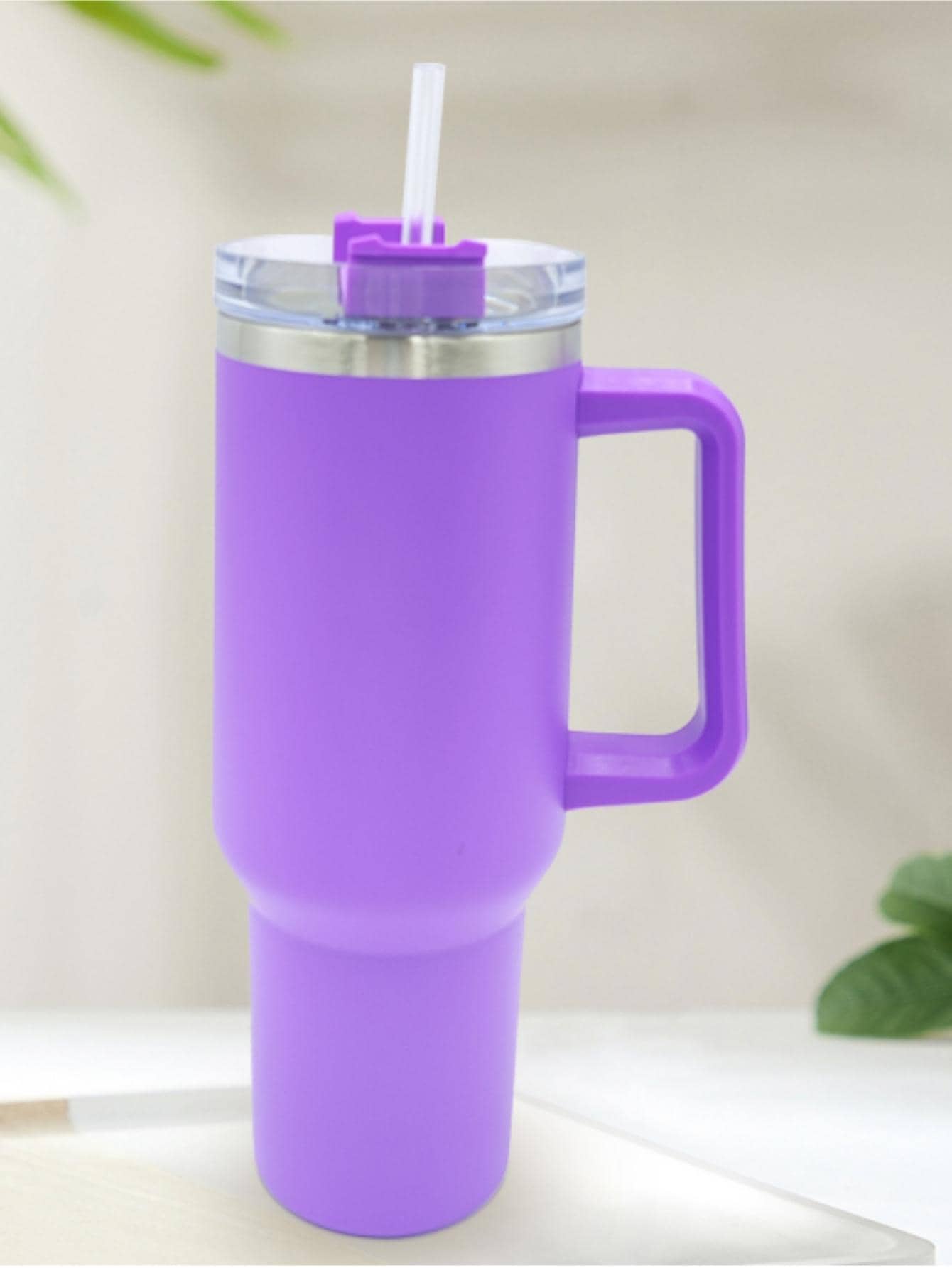 1入組不銹鋼隨行杯，現代便攜式家用隨行隨行杯 - 紫色 - 查看 1