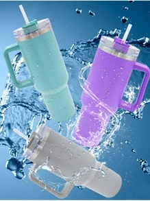 1入組不銹鋼隨行杯，現代便攜式家用隨行隨行杯 - 紫色 - 查看 2