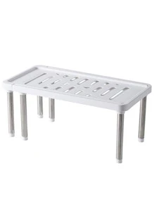 1 giá để đồ PP, Giá để đồ màu trơn tối giản cho nhà bếp - trắng - Xem 1