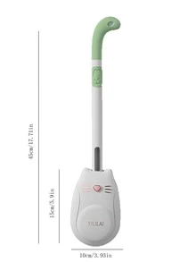 1入組塑膠廁所可愛卡通設計馬桶清潔刷附底座 - 綠色 - 查看 5