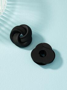 螺旋耳釘 - 黑色 - 查看 3