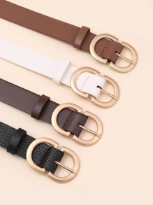 4条经典椭圆形扣皮带，适用于S码裤子 - 彩色 - 查看 2