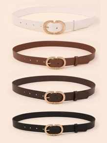 4条经典椭圆形扣皮带，适用于S码裤子 - 彩色 - 查看 3