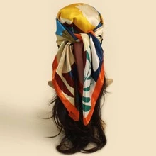 1pc Women Flower Pattern Fashion Bandana For Daily Decoration - Multicolor - View 1