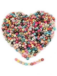 100pcs Plastic DIY Bead,  Modern Letter Graphic DIY Bead For Home