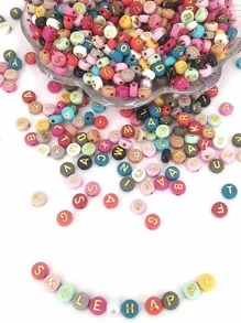 100pcs Plastic DIY Bead,  Modern Letter Graphic DIY Bead For Home