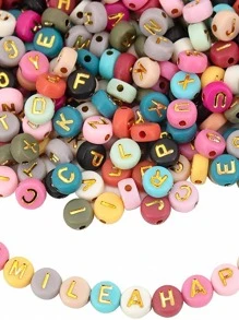 100pcs Plastic DIY Bead,  Modern Letter Graphic DIY Bead For Home