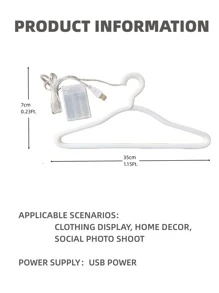 1pc PC Neon Light, Fashionable Yellow Clothes Hanger Design Led Neon Light Sign For Home Decoration