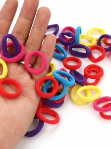 50 chiếc dây buộc tóc chắc chắn - Nhiều màu - Xem 3