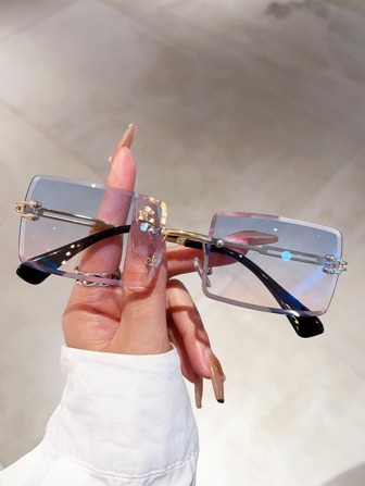 1pair Women Square Frame Fashion Glasses Vintage Shades Beach Accessories Beach Accessories For Women Glasses Shades Basics Fall Winter Women Outfits Clothes Business Casual Gifts Y2KFest Music Fest For Summer Beach Vacation,Outdoor,Travel