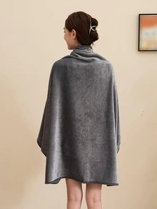 1 chiếc chăn có thể đeo mờ chắc chắn, chăn vải tối giản có thể đeo cho gia đình - Xám - Xem 4