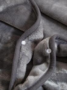 1 chiếc chăn có thể đeo mờ chắc chắn, chăn vải tối giản có thể đeo cho gia đình - Xám - Xem 5