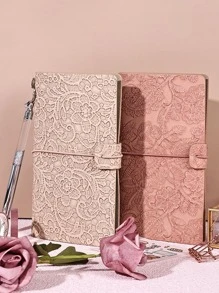 1pc Flower Pattern Notebook - Dark Green - View 2